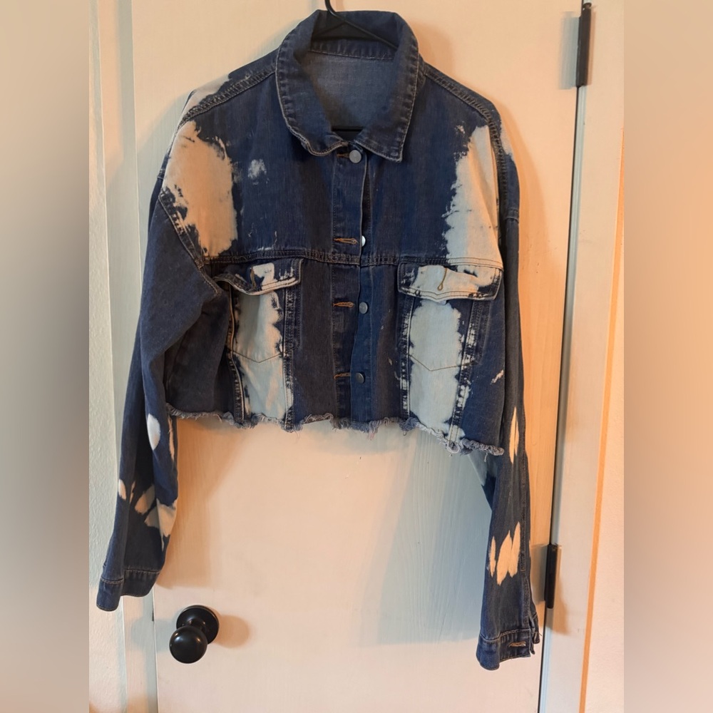 Stylish Blue and White Jean Jacket